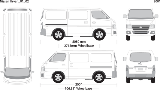 2001 Nissan Urvan V02 Vehicle Wrap Template