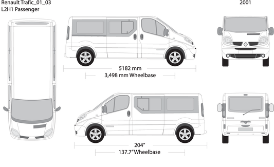 2001 Renault Trafic V03 Vehicle Wrap Template
