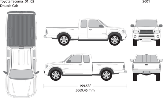 2001 Toyota Tacoma V02 Vehicle Wrap Template