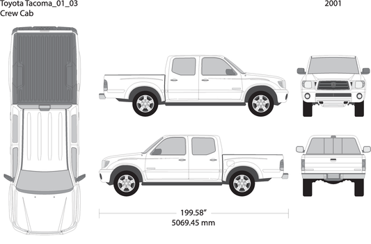 2001 Toyota Tacoma V03 Vehicle Wrap Template
