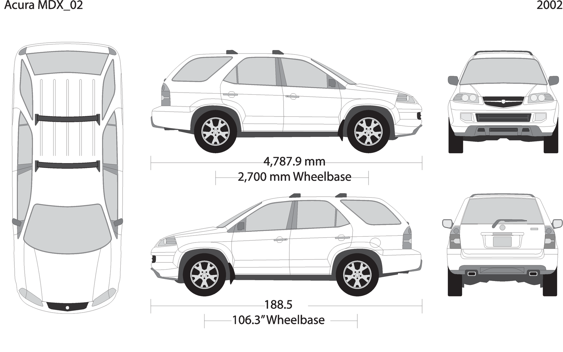 2002 Acura Mdx V02 Vehicle Wrap Template