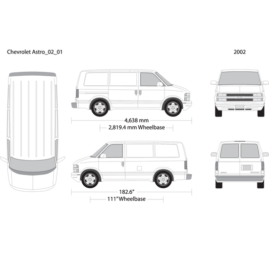 2002 Chevy Astro V01 Vehicle Wrap Template