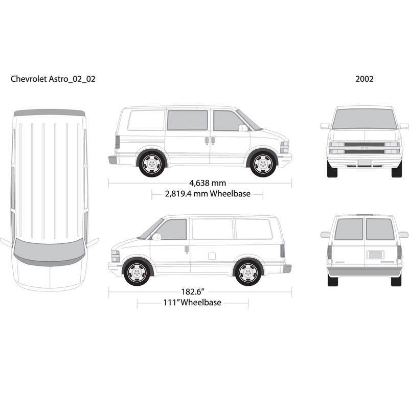 2002 Chevy Astro V02 Vehicle Wrap Template