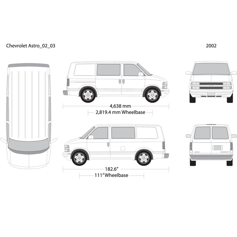 2002 Chevy Astro V03 Vehicle Wrap Template