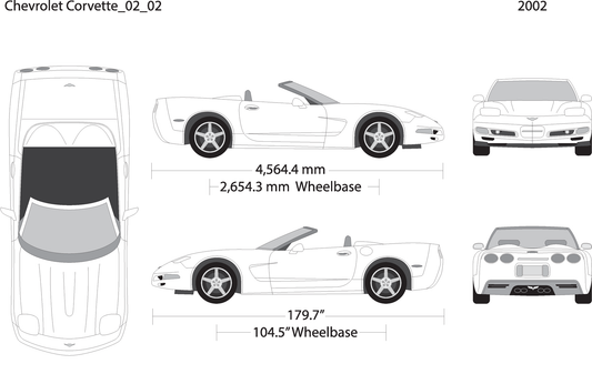 2002 Chevy Corvette V02 Vehicle Wrap Template