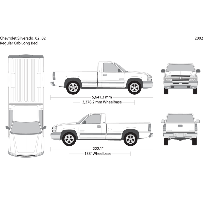 2002 Chevy Silverado 1500 V02 Vehicle Wrap Template