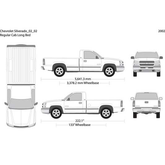 2002 Chevy Silverado 1500 V02 Vehicle Wrap Template