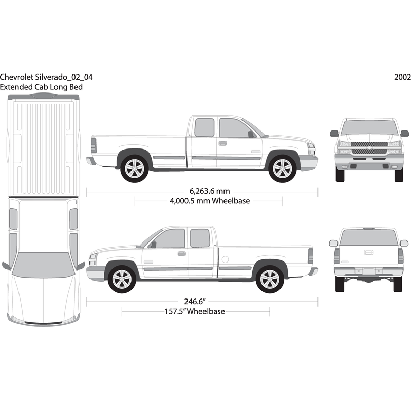 2002 Chevy Silverado 1500 V04 Vehicle Wrap Template