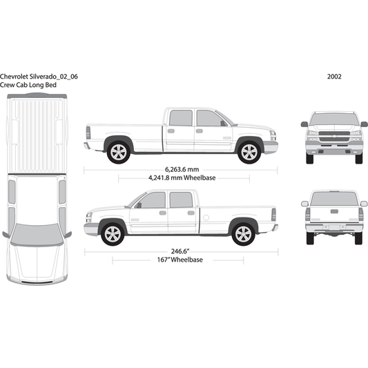 2002 Chevy Silverado 1500 V06 Vehicle Wrap Template