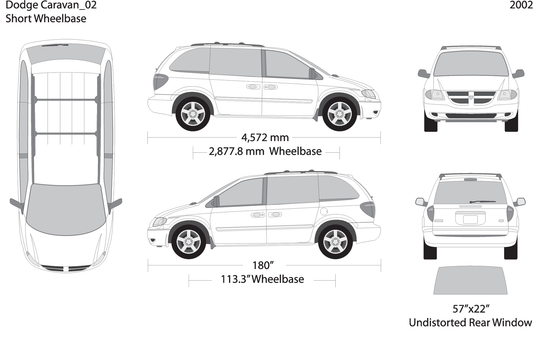 2002 Dodge Caravan V02 Vehicle Wrap Template