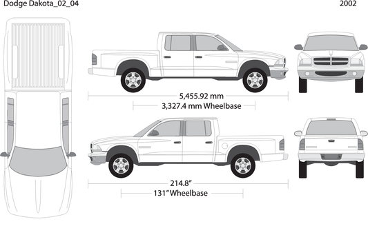2002 Dodge Dakota V04 Vehicle Wrap Template