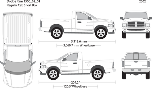 2002 Dodge Ram 1500 V01 Vehicle Wrap Template