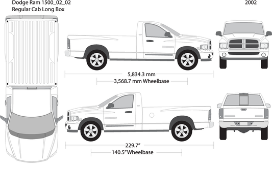 2002 Dodge Ram 1500 V02 Vehicle Wrap Template