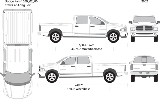 2002 Dodge Ram 1500 V06 Vehicle Wrap Template