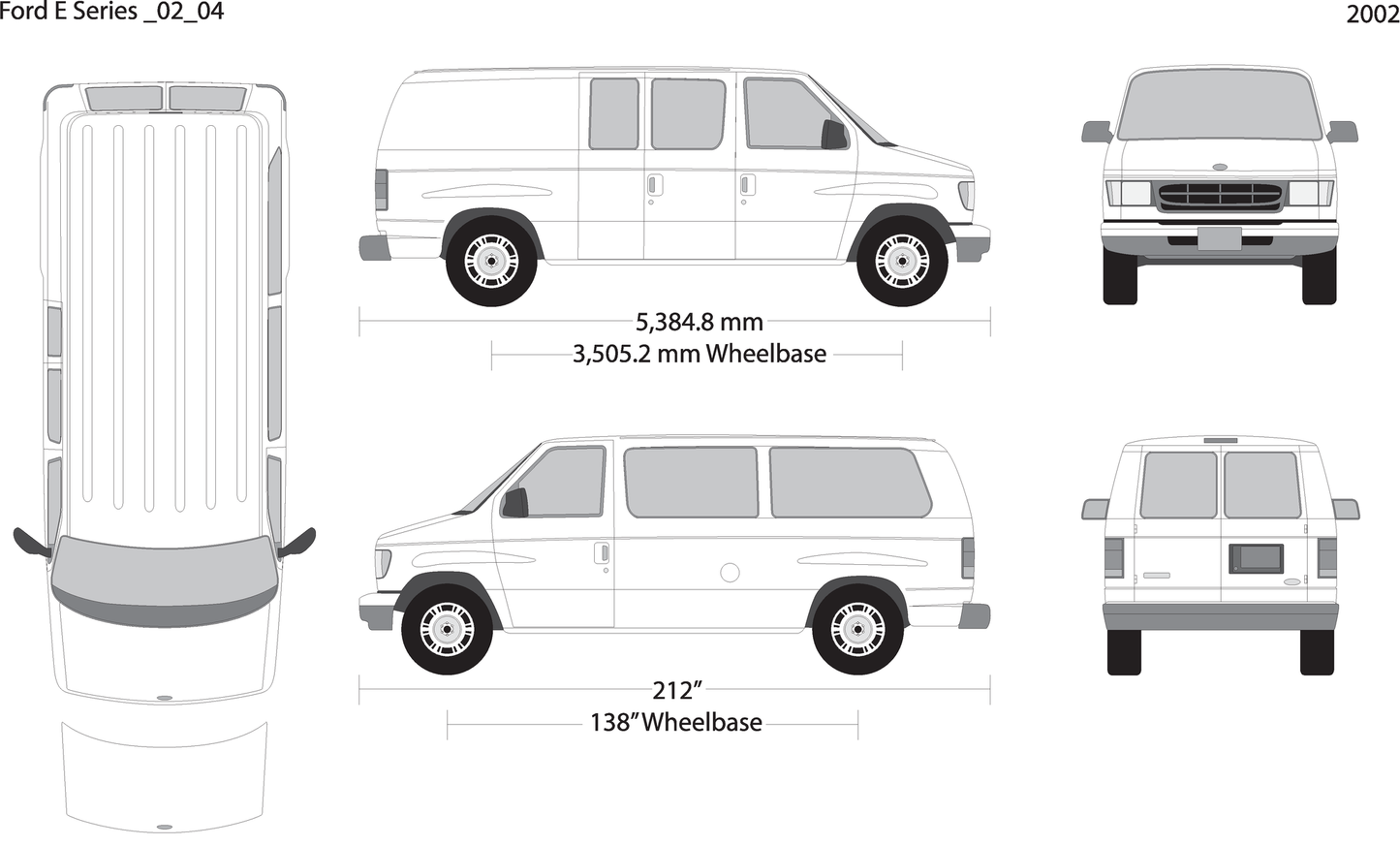 2002 Ford E Series V04 Vehicle Wrap Template