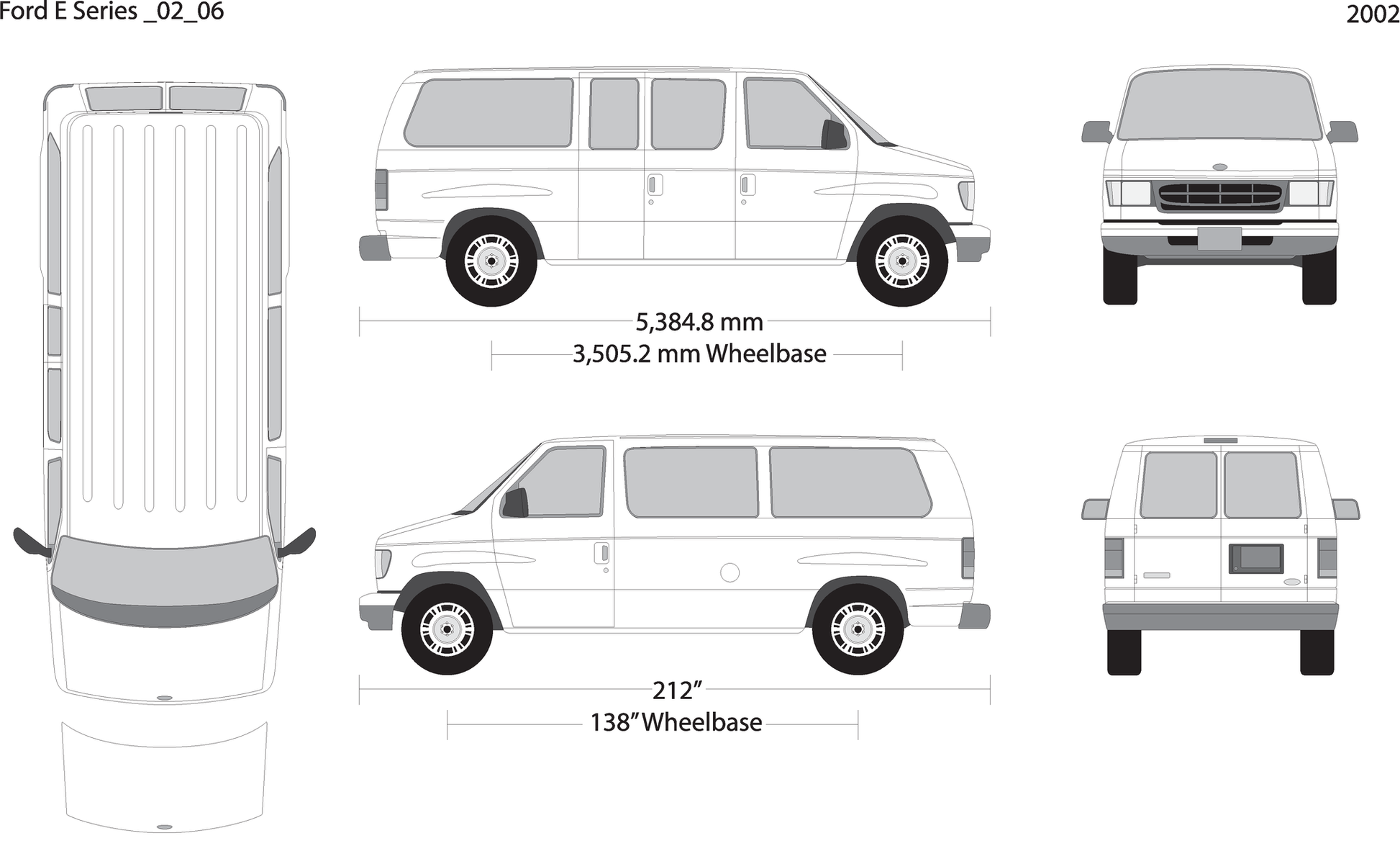 2002 Ford E Series V06 Vehicle Wrap Template