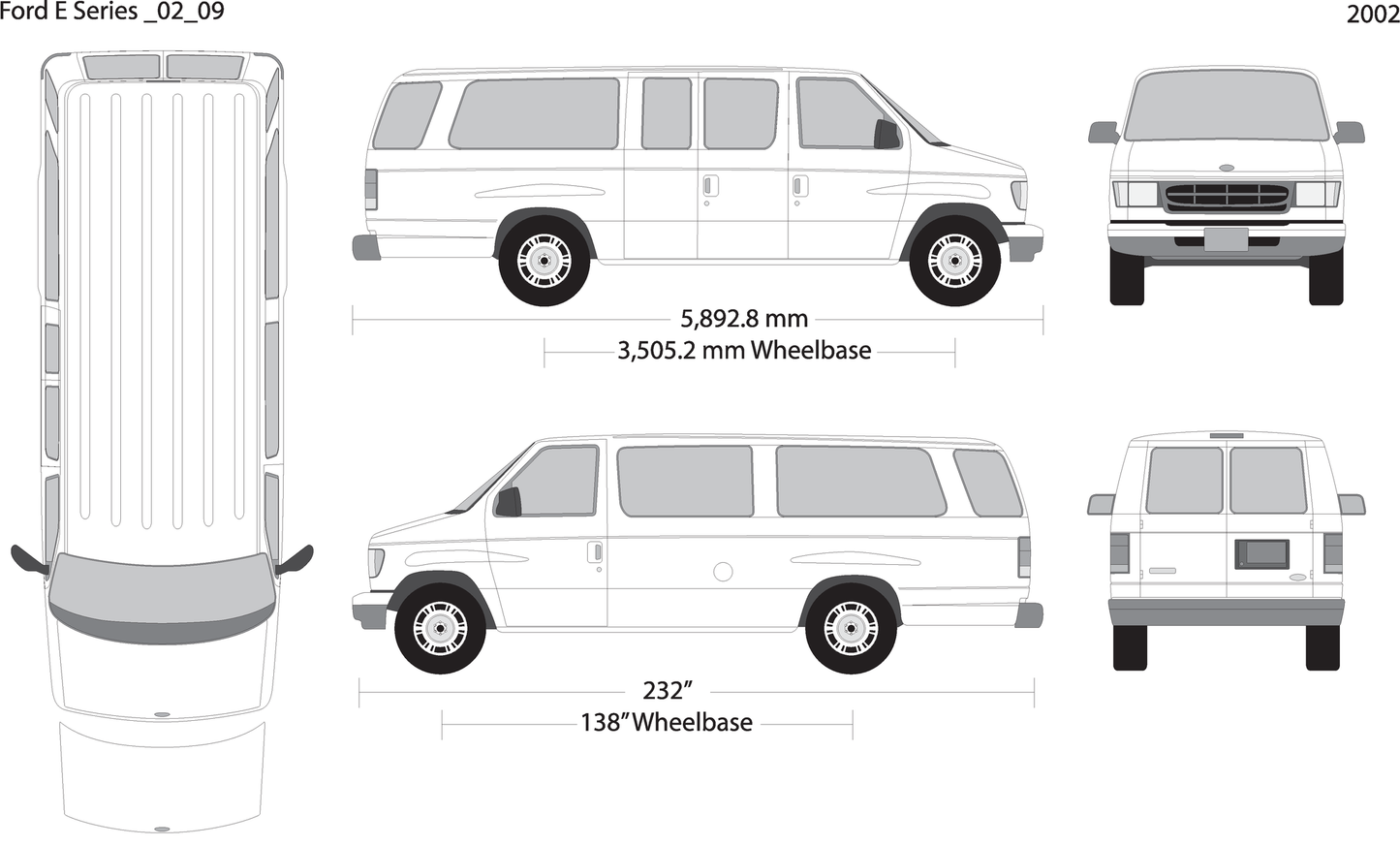 2002 Ford E Series V09 Vehicle Wrap Template