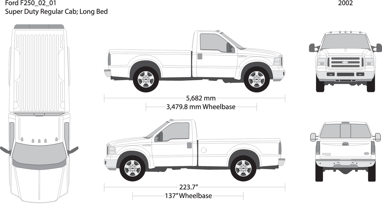 2002 Ford F 250 V01 Vehicle Wrap Template