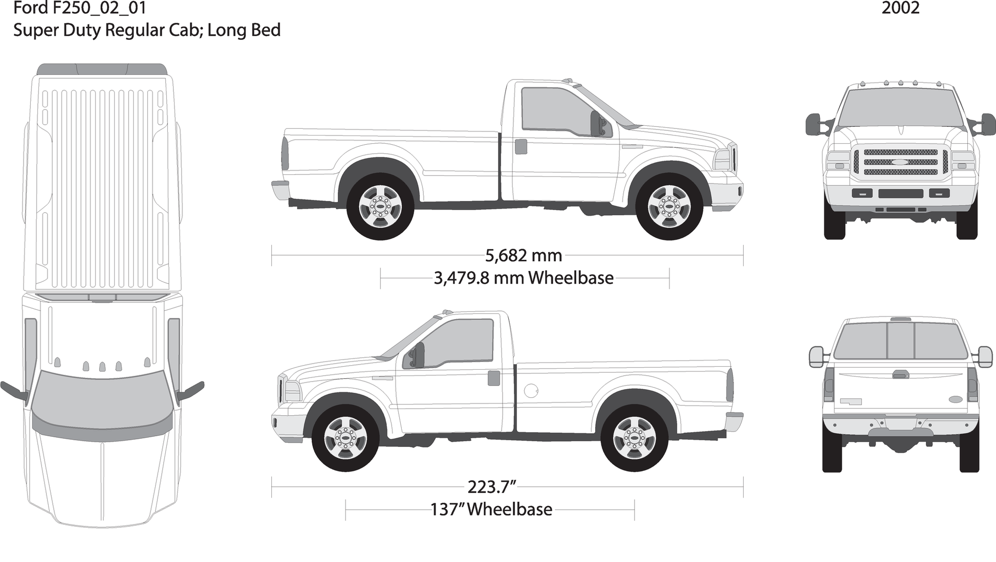 2002 Ford F 250 V01 Vehicle Wrap Template