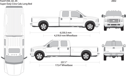 2002 Ford F 250 V05 Vehicle Wrap Template