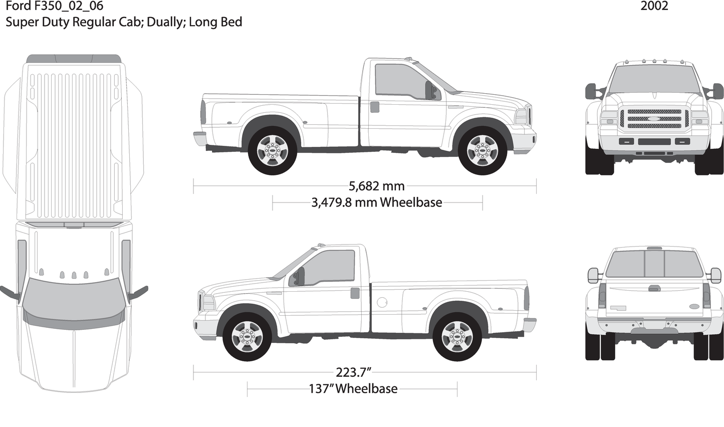 2002 Ford F 350 V06 Vehicle Wrap Template