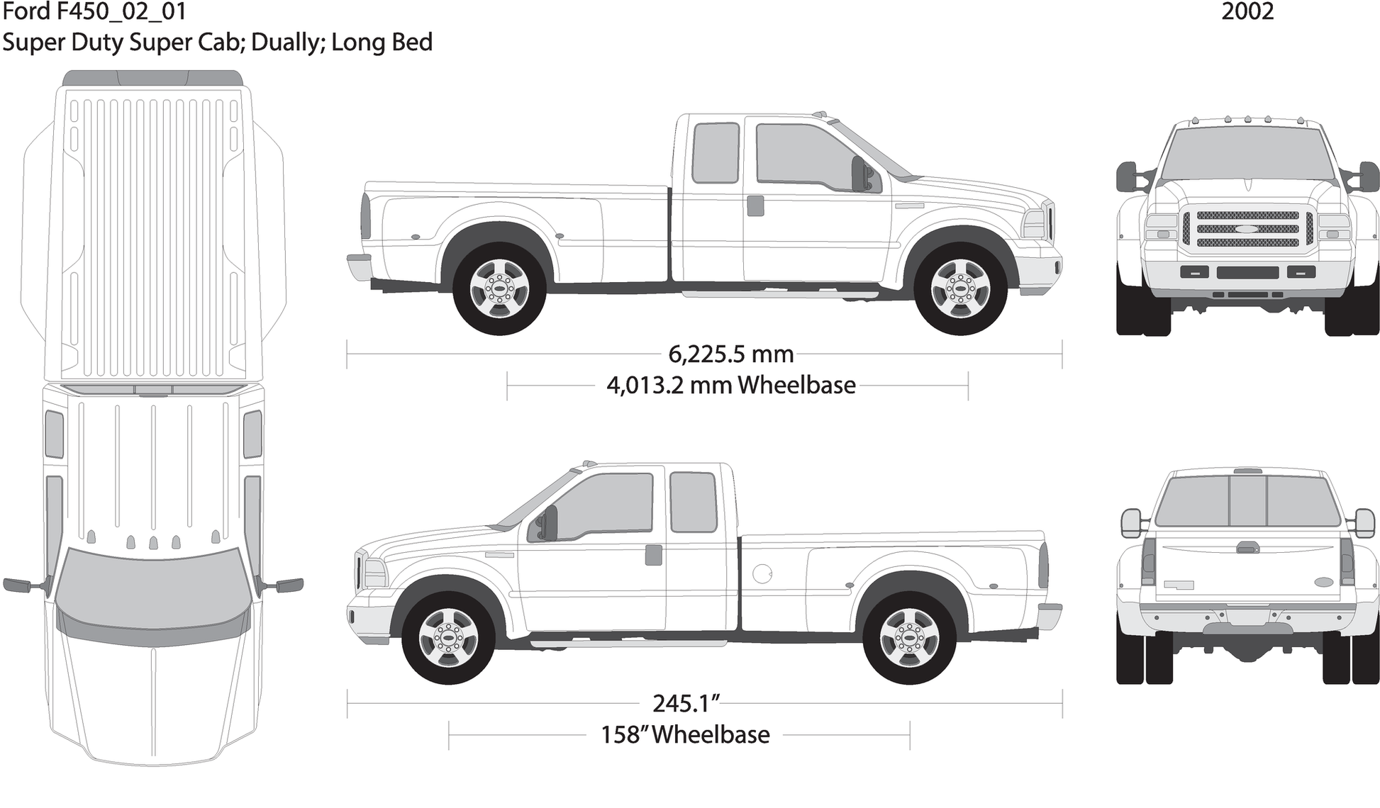 2002 Ford F 450 V07 Vehicle Wrap Template