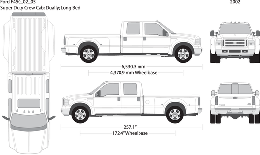 2002 Ford F 450 V08 Vehicle Wrap Template