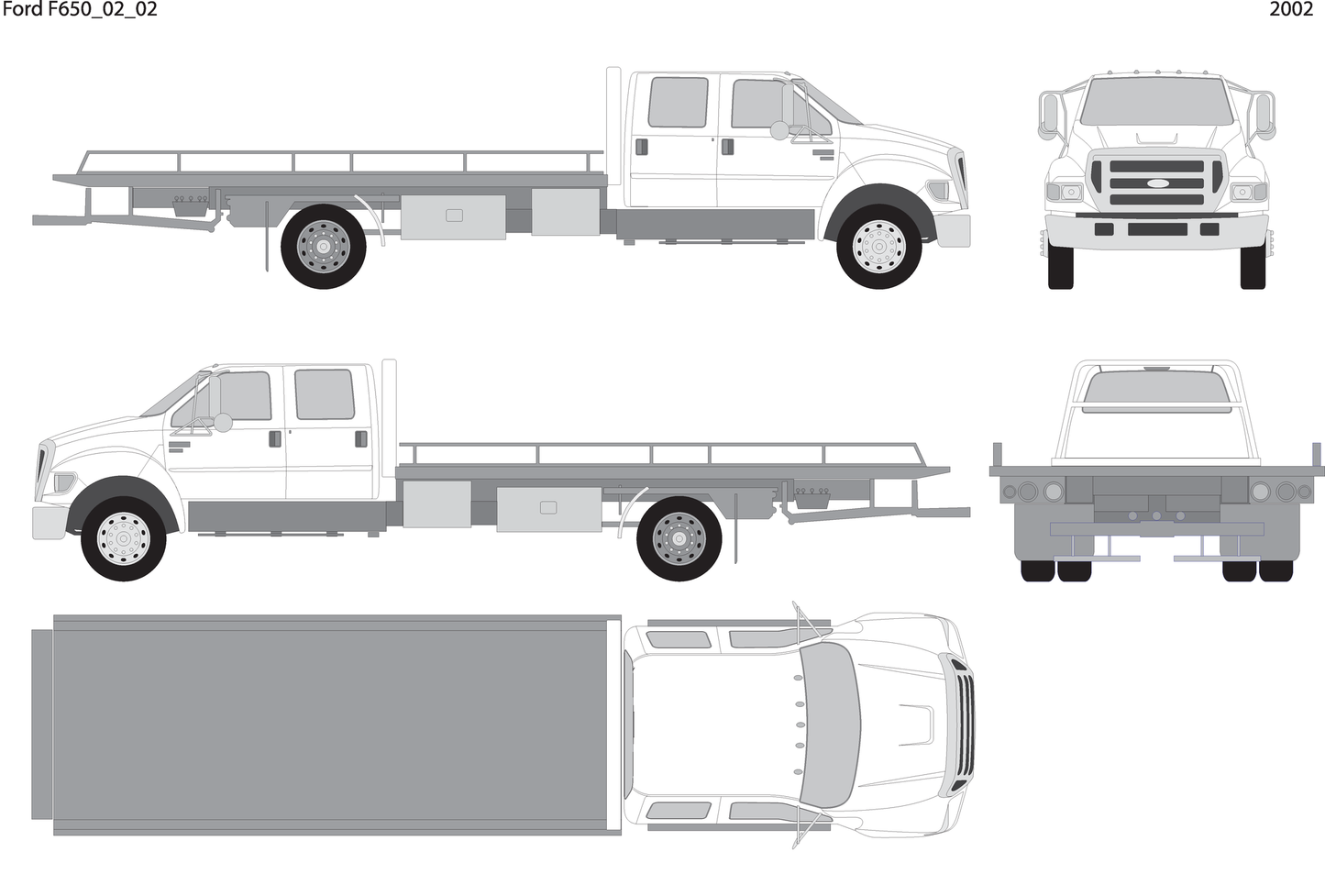2002 Ford F 650 V02 Vehicle Wrap Template