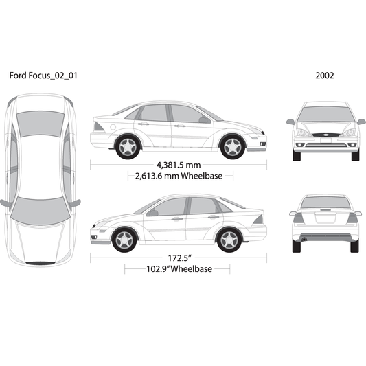 2002 Ford Focus V01 Vehicle Wrap Template