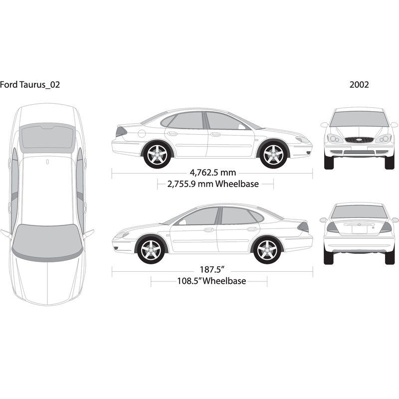 2002 Ford Taurus V02 Vehicle Wrap Template