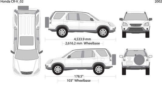 2002 Honda Cr V V02 Vehicle Wrap Template