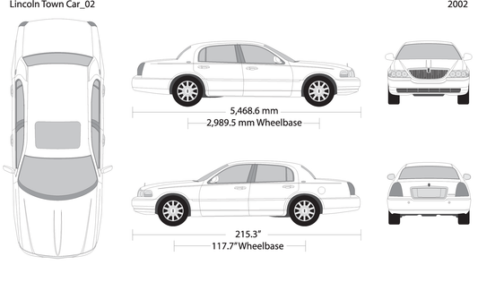 2002 Lincoln Town Car V02 Vehicle Wrap Template