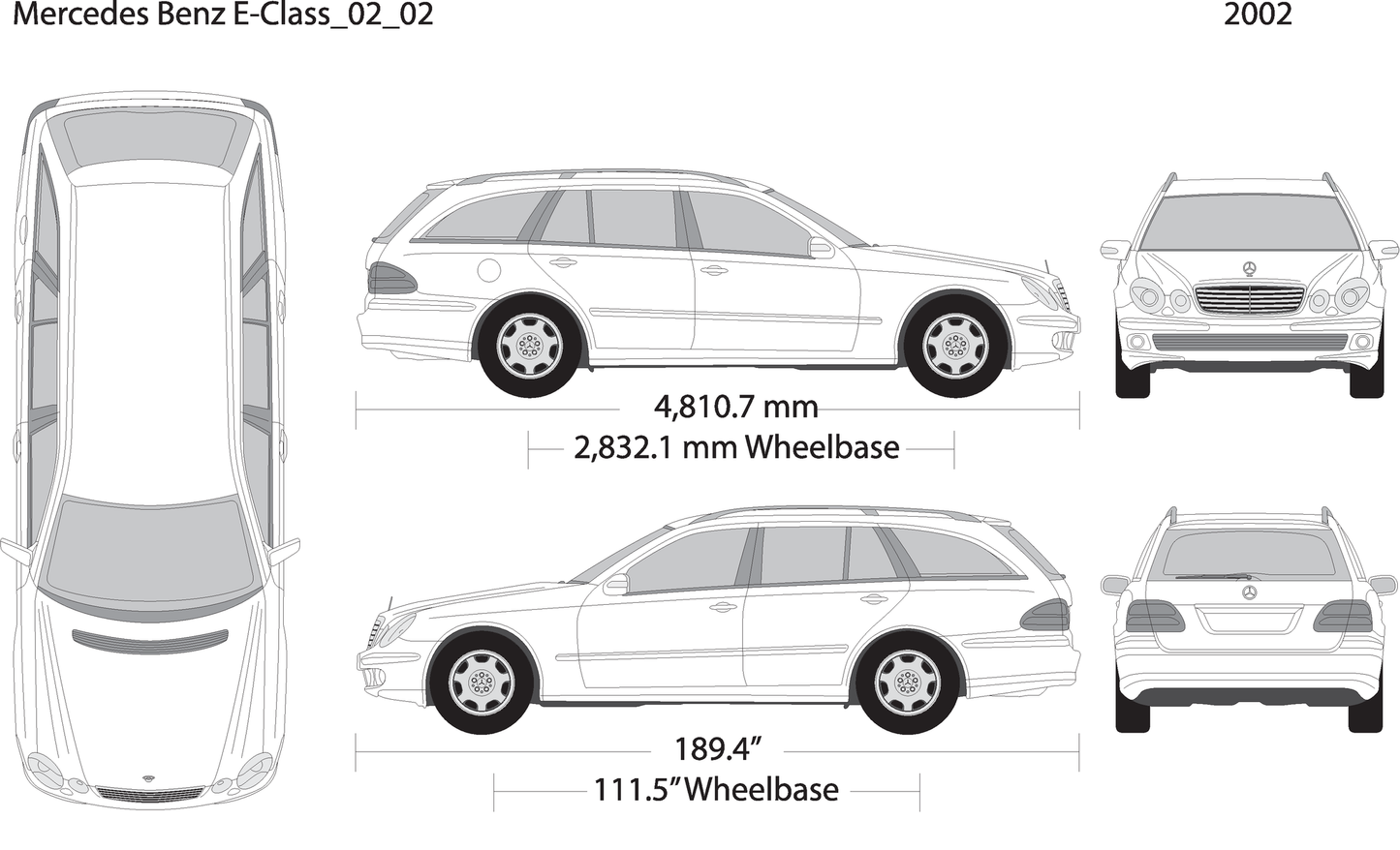 2002 Mercedes E Class V02 Vehicle Wrap Template