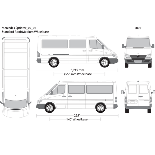2002 Mercedes Sprinter V06 Vehicle Wrap Template