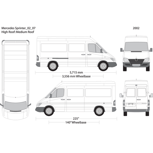 2002 Mercedes Sprinter V07 Vehicle Wrap Template