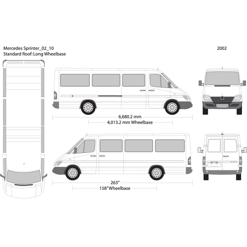 2002 Mercedes Sprinter V10 Vehicle Wrap Template