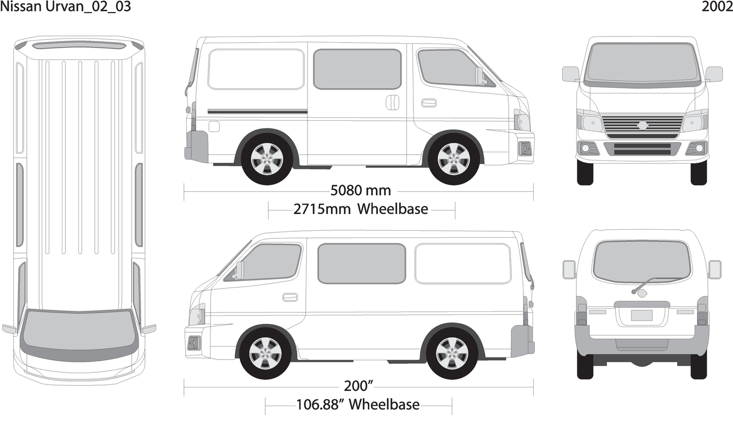 2002 Nissan Urvan V03 Vehicle Wrap Template