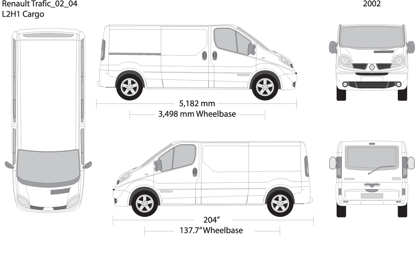 2002 Renault Trafic V04 Vehicle Wrap Template