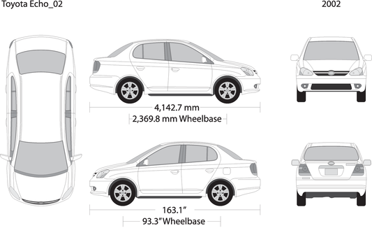 2002 Toyota Echo V01 Vehicle Wrap Template