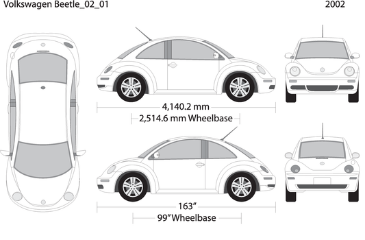 2002 Volkswagen Beetle V01 Vehicle Wrap Template