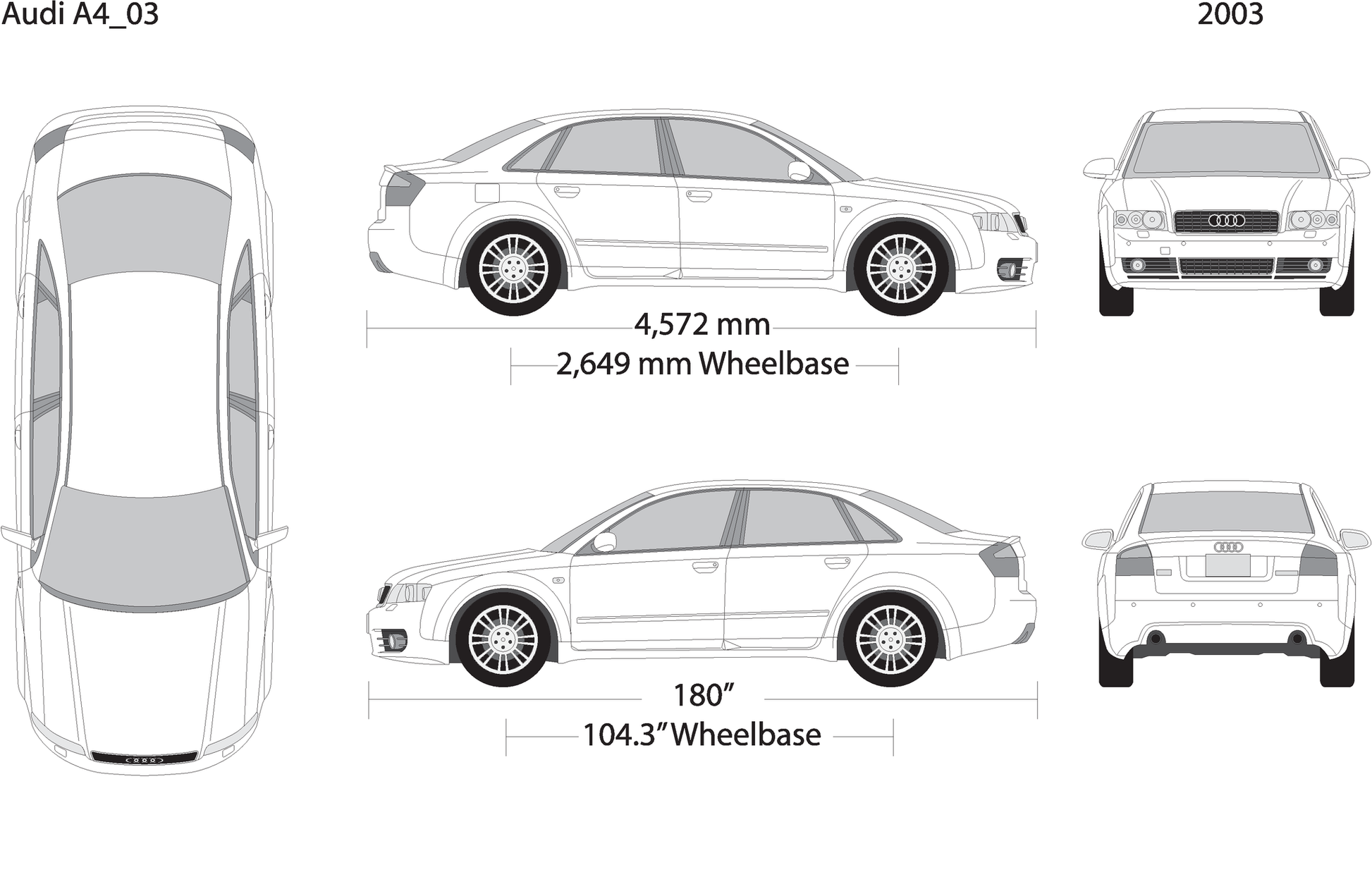 2003 Audi A4 V01 Vehicle Wrap Template