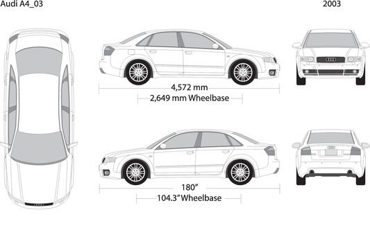 2003 Audi A4 V01 Vehicle Wrap Template