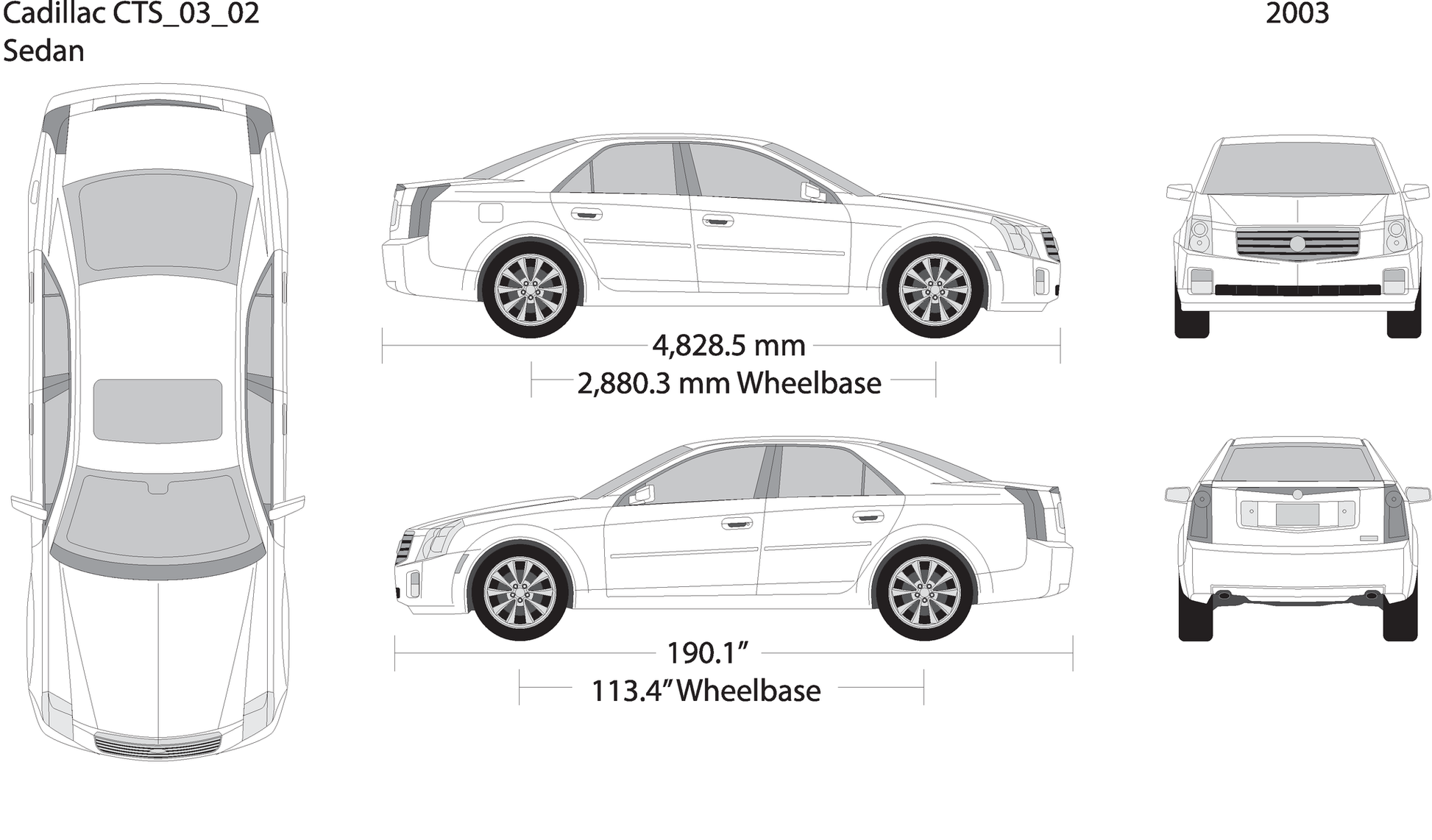 2003 Cadillac Cts V02 Vehicle Wrap Template