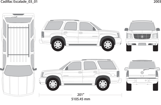 2003 Cadillac Escalade V01 Vehicle Wrap Template