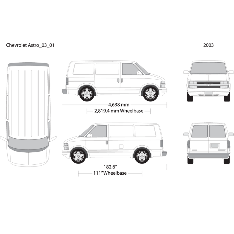2003 Chevy Astro V01 Vehicle Wrap Template