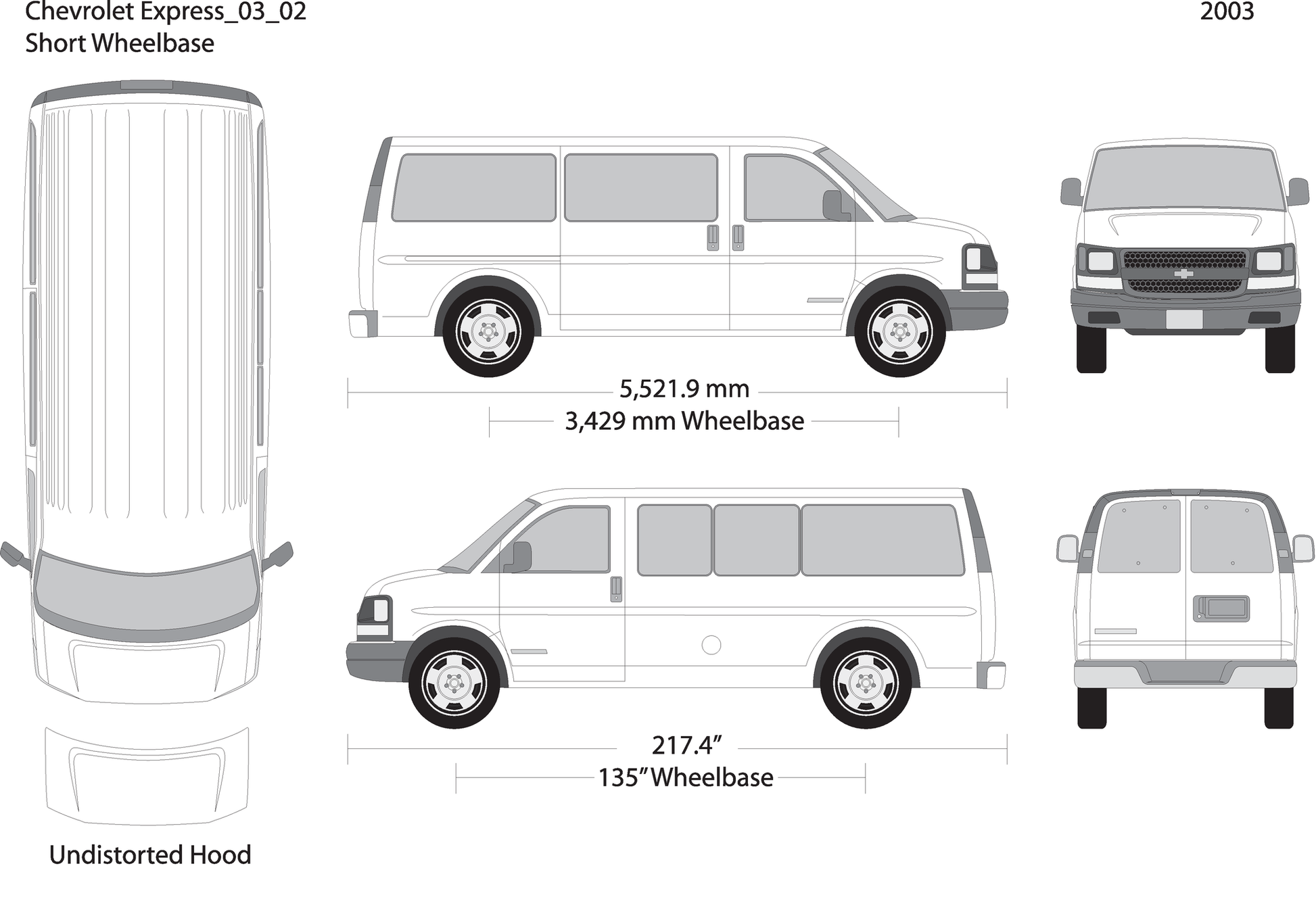 2003 Chevy Express V02 Vehicle Wrap Template