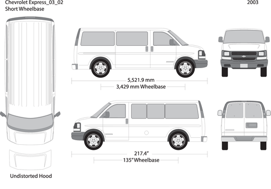 2003 Chevy Express V02 Vehicle Wrap Template