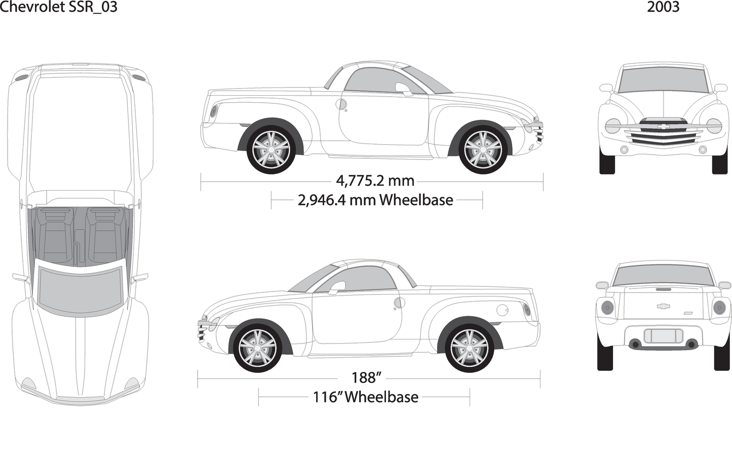 2003 Chevy Ssr V03 Vehicle Wrap Template