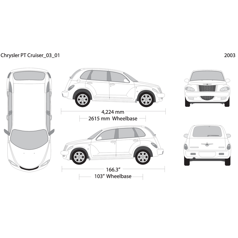 2003 Chrysler Pt Cruiser V01 Vehicle Wrap Template