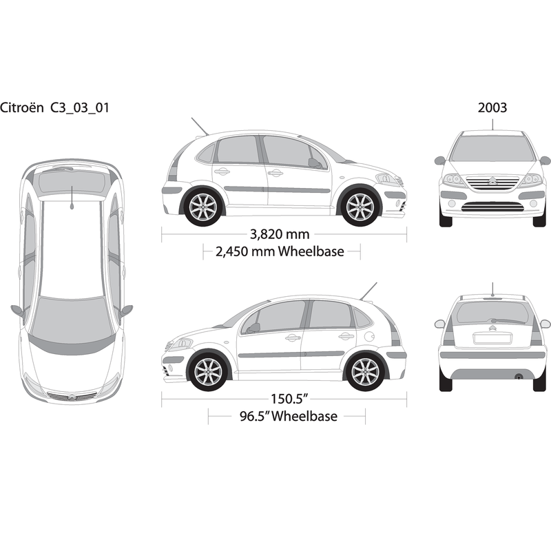 2003 Citroen C3 V01 Vehicle Wrap Template